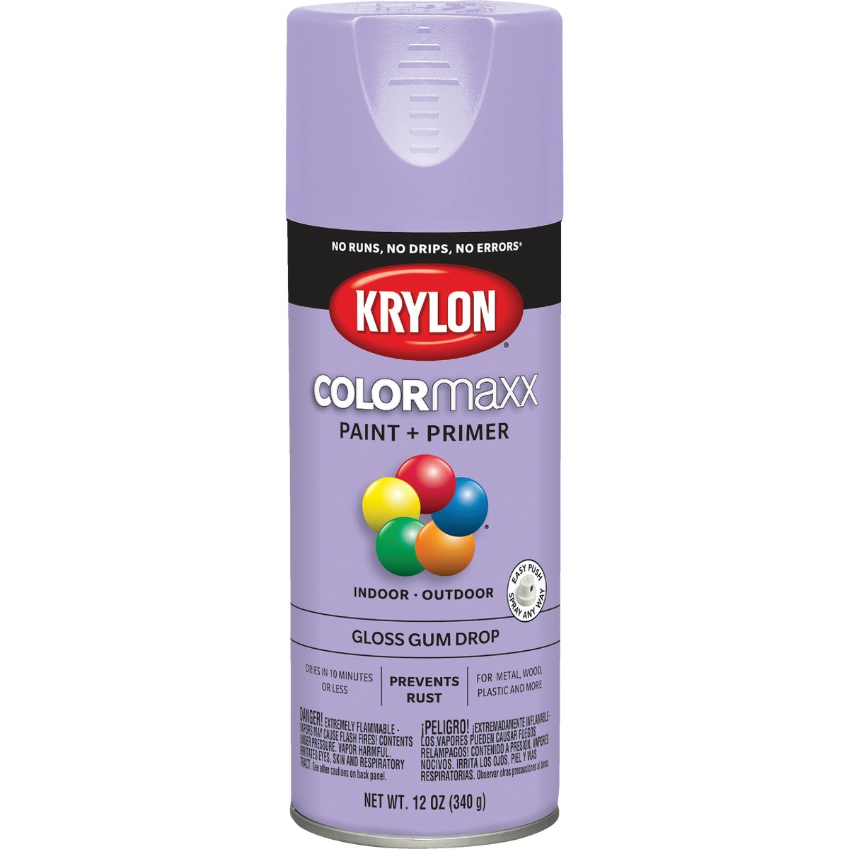 Krylon ColorMaxx12 Oz. Gloss Spray Paint, Gum Drop