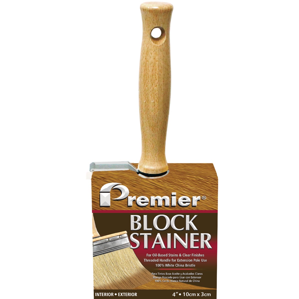 Premier 4 In. Professional Bristle Block Stain Brush