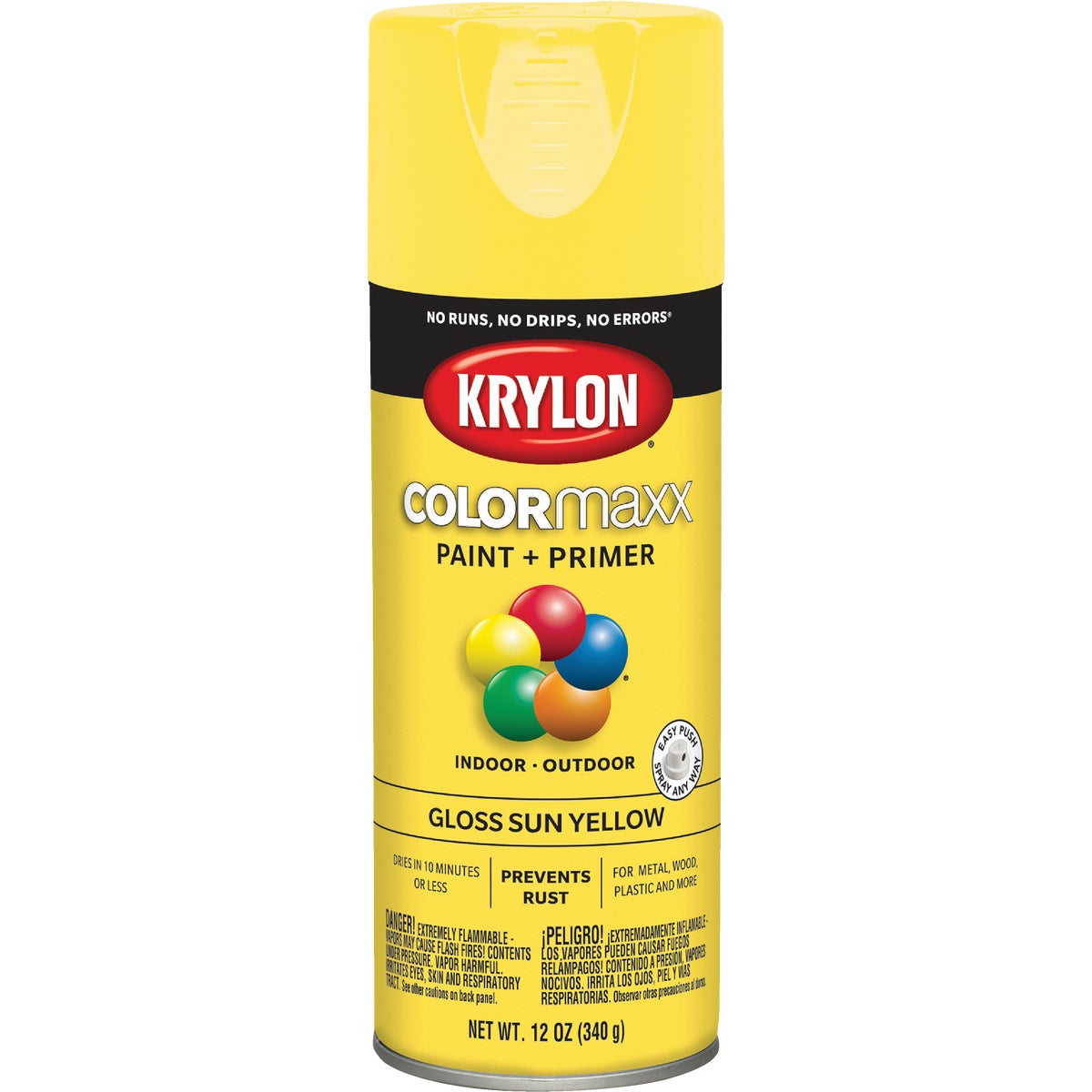Krylon ColorMaxx 12 Oz. Gloss Spray Paint, Sun Yellow