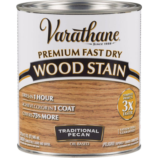 Varathane Fast Dry Traditional Pecan Urethane Modified Alkyd Interior Wood Stain, 1 Qt.