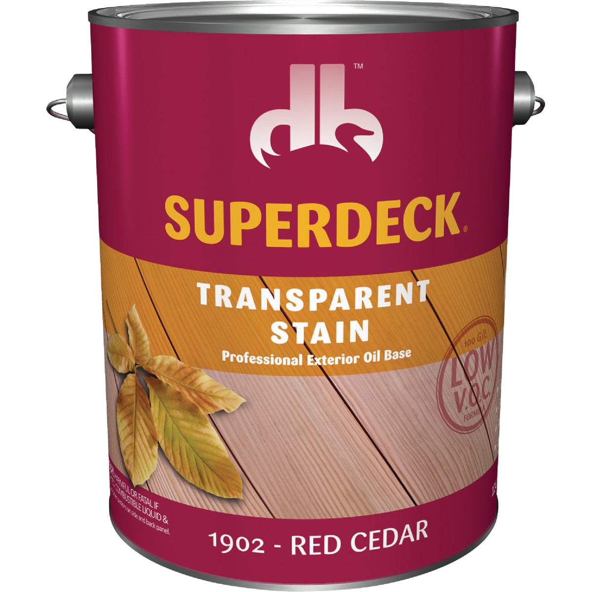 Duckback SUPERDECK Low VOC Transparent Stain, Red Cedar, 1 Gal.