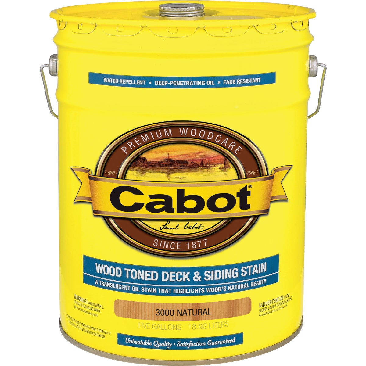 Cabot Alkyd/Oil Base Wood Toned Deck & Siding Stain, Natural, 5 Gal.