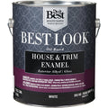 Best Look Oil-Based Alkyd Gloss Exterior House & Trim Enamel Paint, White, 1 Gal.