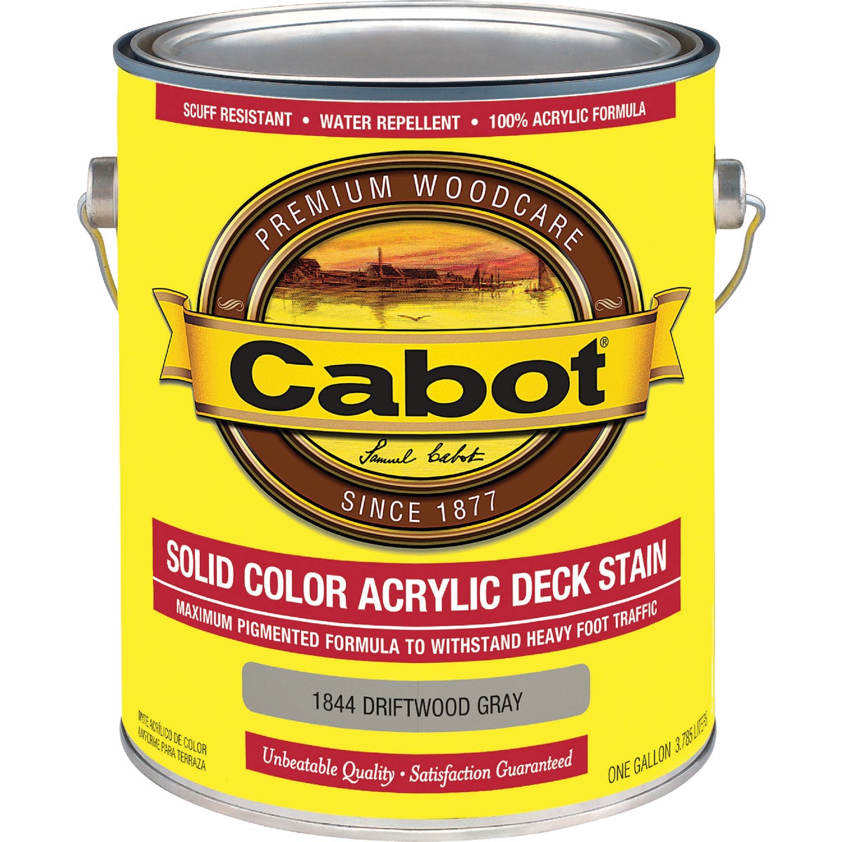 Cabot Solid Color Acrylic Deck Stain, Driftwood Gray, 1 Gal.