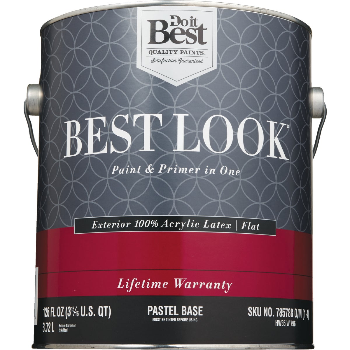 Best Look 100% Acrylic Latex Paint & Primer In One Flat Exterior House Paint, Pastel Base, 1 Gal.