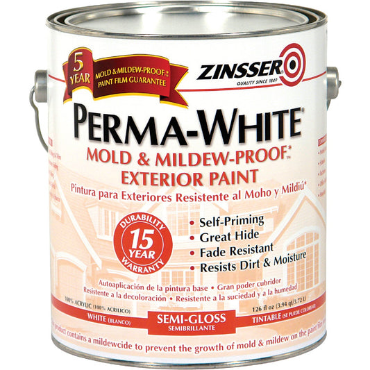 Zinsser Perma-White White-Tintable Semi-Gloss Gallon Mildew Paint