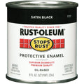 Rust-Oleum Stops Rust Oil Based Satin Protective Rust Control Enamel, Black, 1/2 Pt.