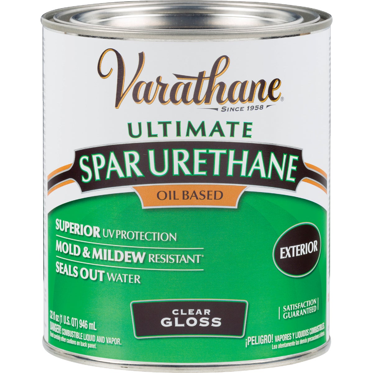 Varathane Gloss Clear Low VOC Exterior Spar Urethane, 1 Qt.