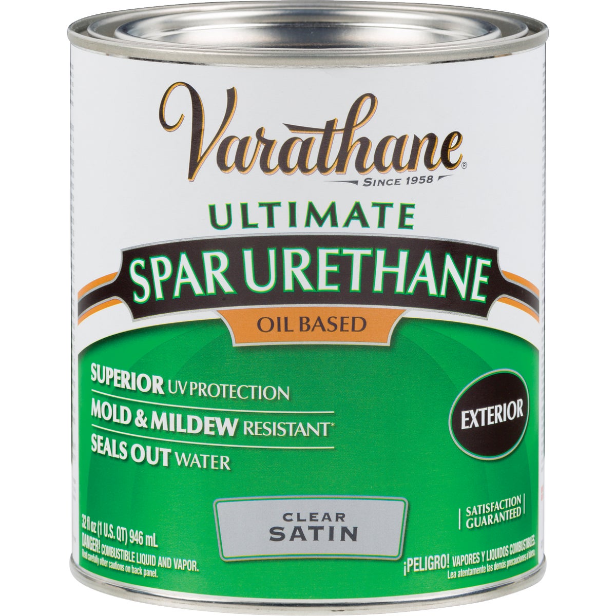 Varathane Satin Clear Low VOC Exterior Spar Urethane, 1 Qt.