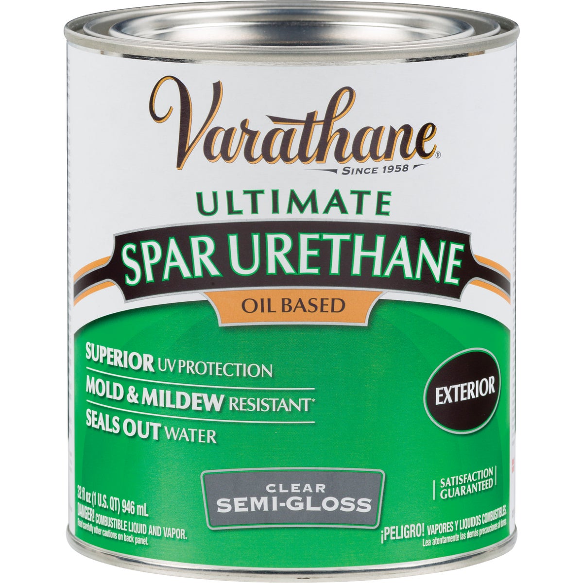 Varathane Semi-Gloss Clear Low VOC Exterior Spar Urethane, 1 Qt.