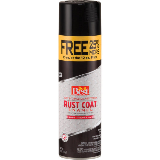 Do it Best Rust Coat Gloss Black 15 Oz. Anti-Rust Spray Paint