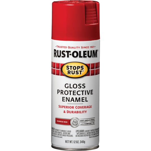 Rust-Oleum Stops Rust Sunrise Red Gloss 12 Oz. Anti-Rust Spray Paint