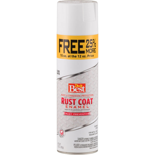 Do it Best Rust Coat Enamel Gloss White 15 Oz. Anti-Rust Spray Paint