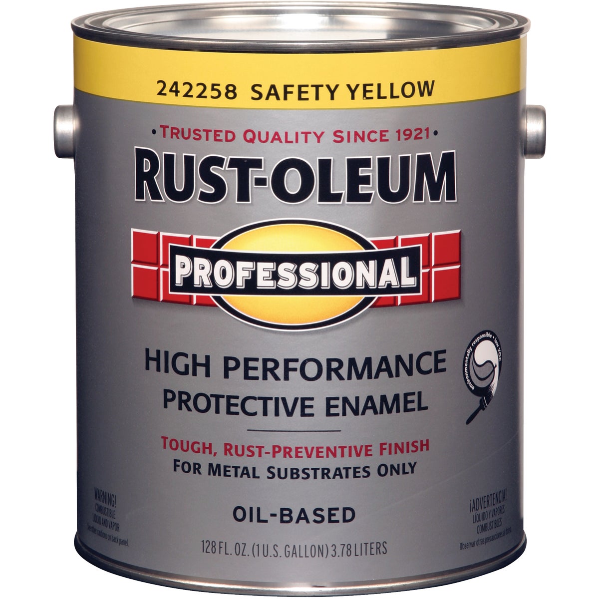 Rust-Oleum Gloss VOC for SCAQMD Professional Enamel, Yellow, 1 Gal.