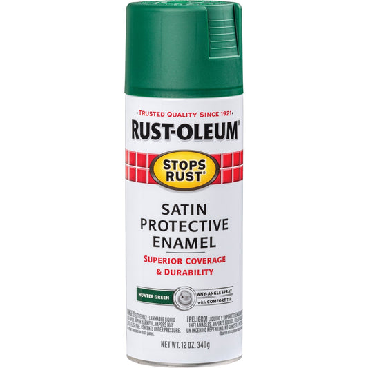 Rust-Oleum Stops Rust Decor 12 Oz. Satin Spray Paint, Hunter Green