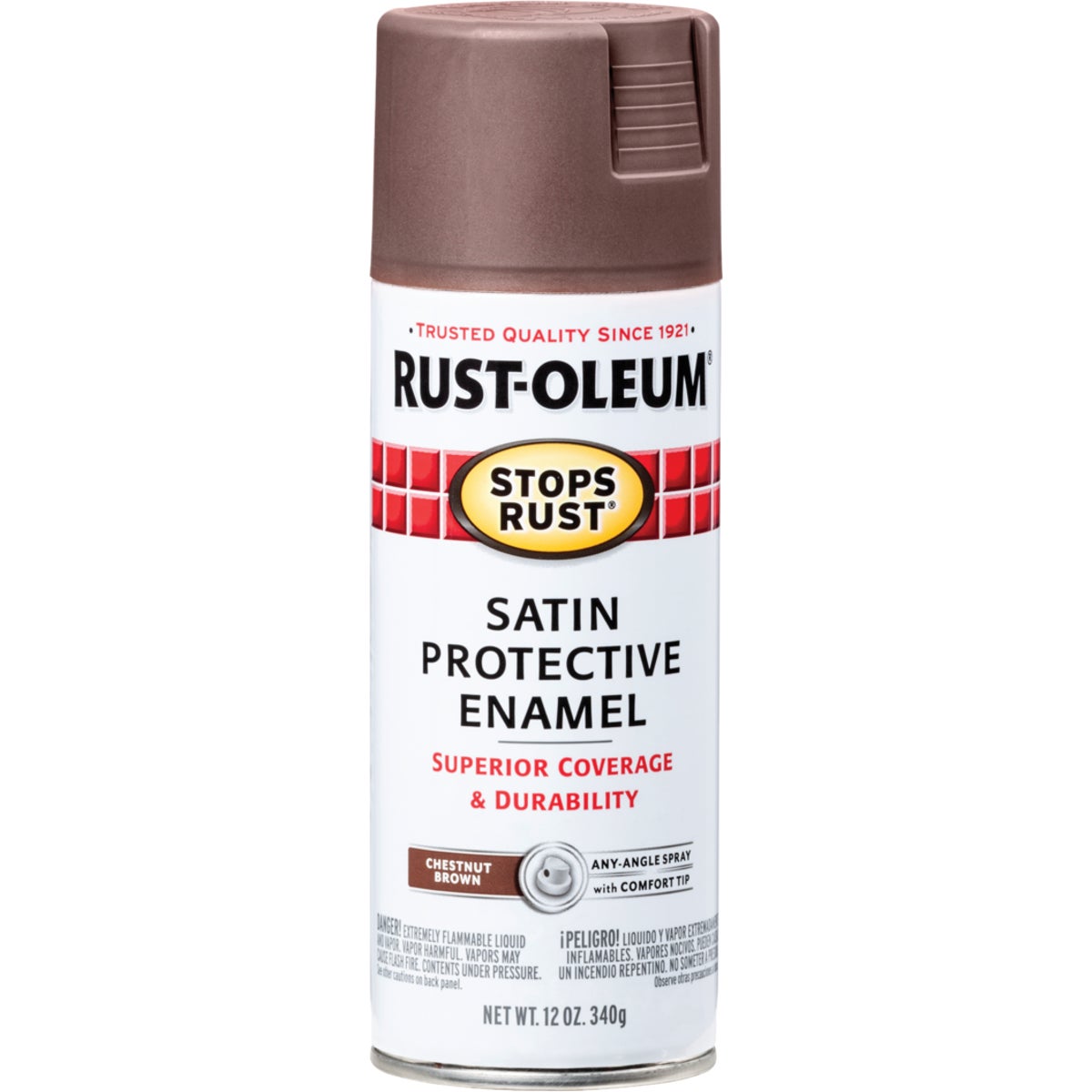 Rust-Oleum Stops Rust Decor 12 Oz. Satin Spray Paint, Chestnut Brown