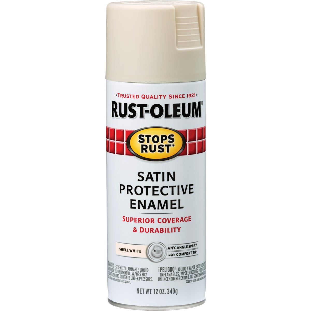 Rust-Oleum Stops Rust Decor 12 Oz. Satin Spray Paint, Shell White