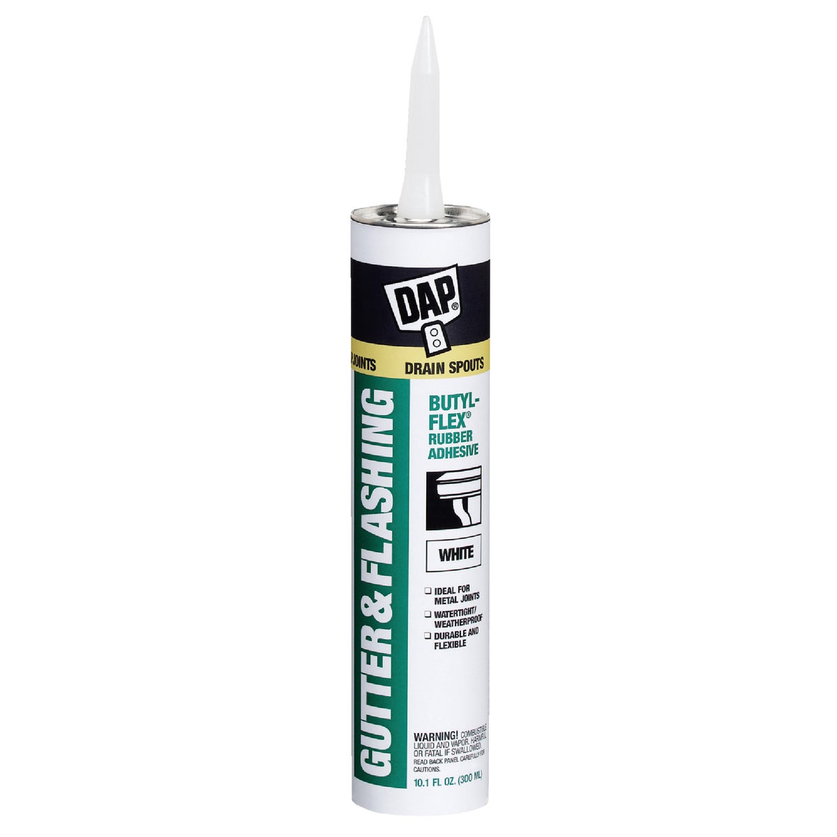 DAP BUTYL-FLEX 10.1 Oz. VOC Gutter & Flashing Adhesive, White