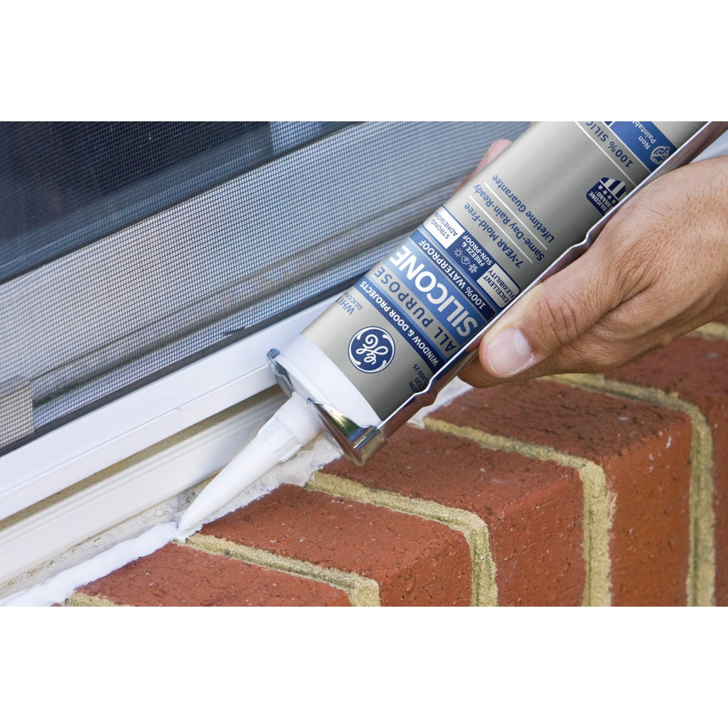 GE All Purpose Silicone 1 Sealant, White, 10.1 Oz. (GE112A)