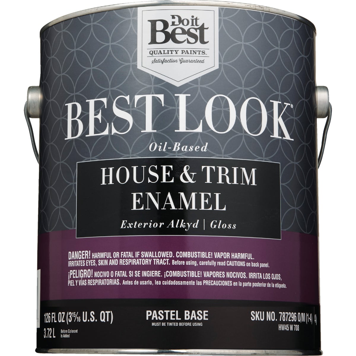 Best Look Oil-Based Alkyd Gloss Exterior House & Trim Enamel Paint, Pastel Base, 1 Gal.