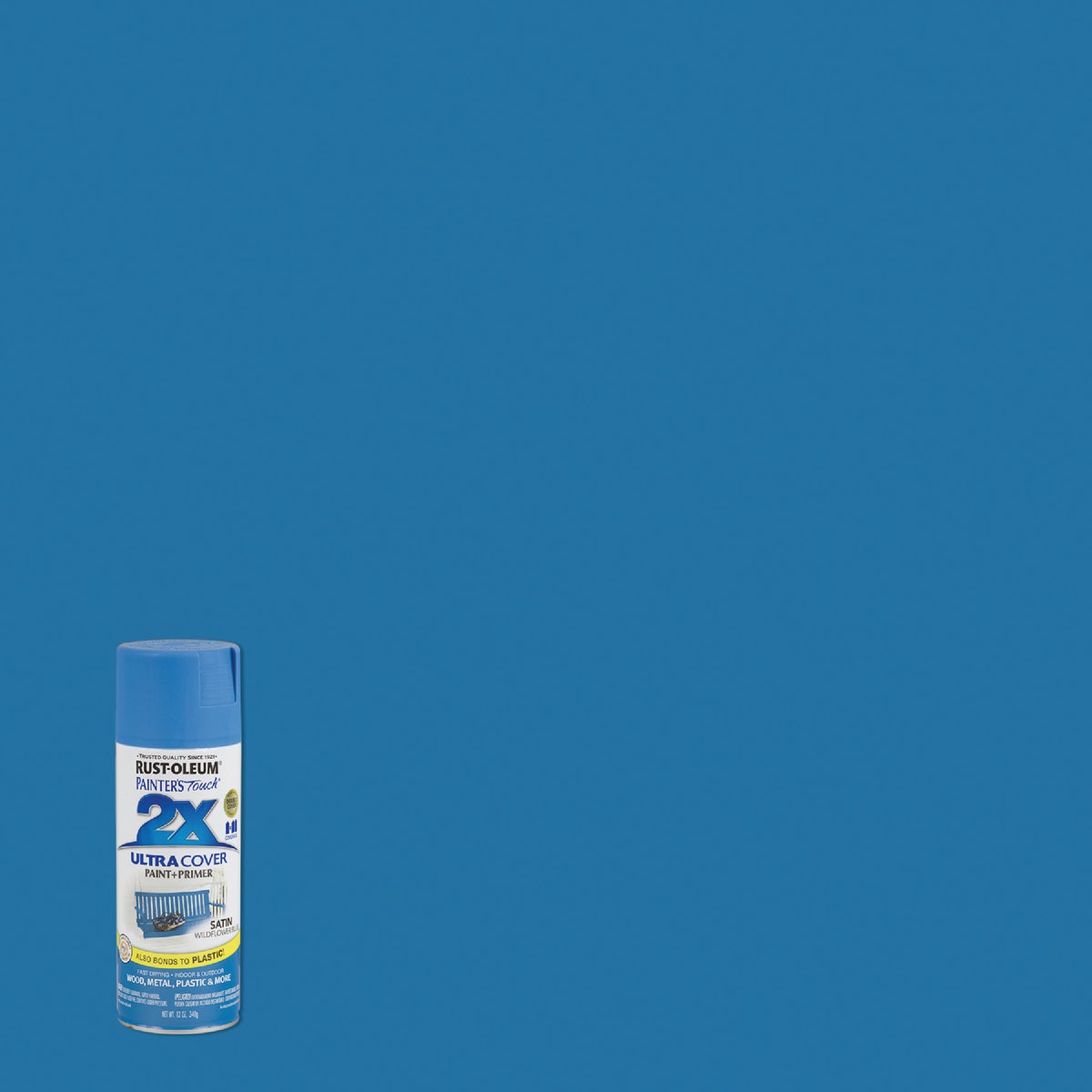 Rust-Oleum Painter's Touch 2X Ultra Cover 12 Oz. Satin Paint + Primer Spray Paint, Wildflower Blue