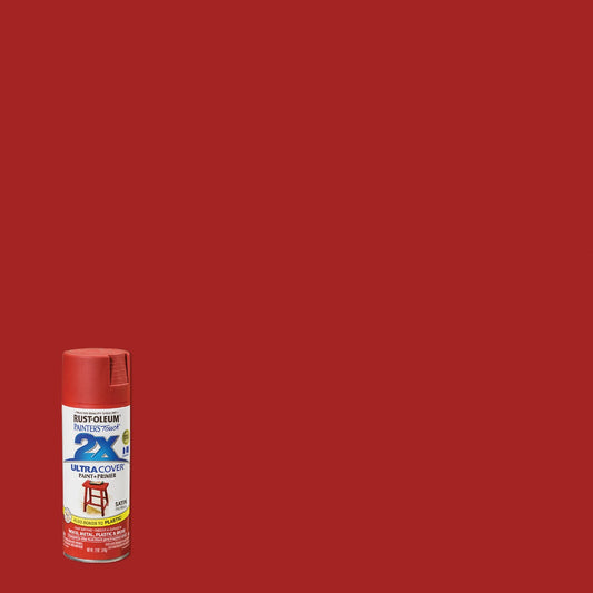 Rust-Oleum Painter's Touch 2X Ultra Cover 12 Oz. Satin Paint + Primer Spray Paint, Paprika