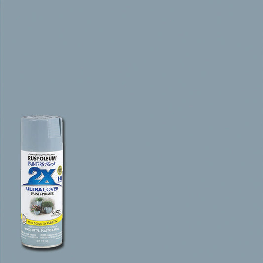 Rust-Oleum Painter's Touch 2X Ultra Cover 12 Oz. Gloss Paint + Primer Spray Paint, Winter Gray