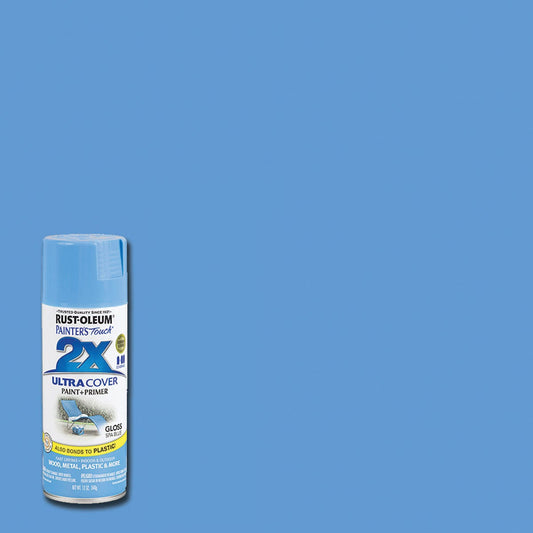 Rust-Oleum Painter's Touch 2X Ultra Cover 12 Oz. Gloss Paint + Primer Spray Paint, Spa Blue