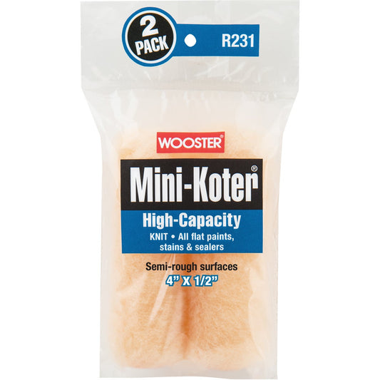 Wooster Mini-Koter 4 In. x 1/2 In. Knit Roller Cover (2-Pack)