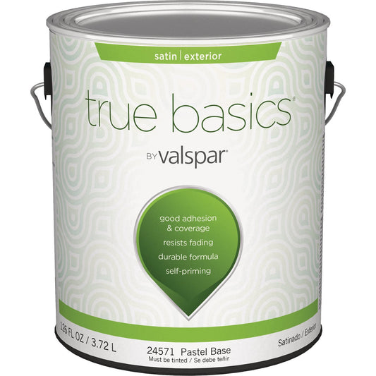 True Basics by Valspar Satin Exterior House Paint, 1 Gal., Pastel Base