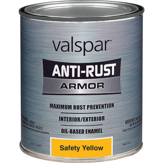 Valspar Oil-Based Gloss Anti-Rust Armor Safety Color Rust Control Enamel, Safety Yellow, 1 Qt.