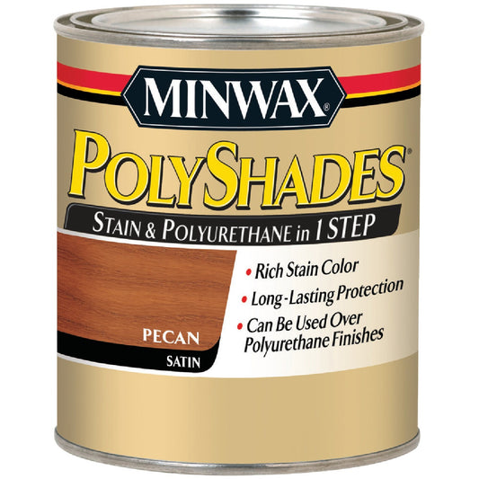 Minwax Polyshades 1/2 Pt. Satin 275 VOC Stain & Polyurethane In 1-Step, Pecan