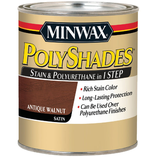 Minwax Polyshades 1/2 Pt. Satin 275 VOC Stain & Polyurethane In 1-Step, Antique Walnut