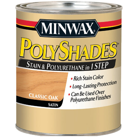 Minwax Polyshades 1/2 Pt. Satin 275 VOC Stain & Polyurethane In 1-Step, Classic Oak