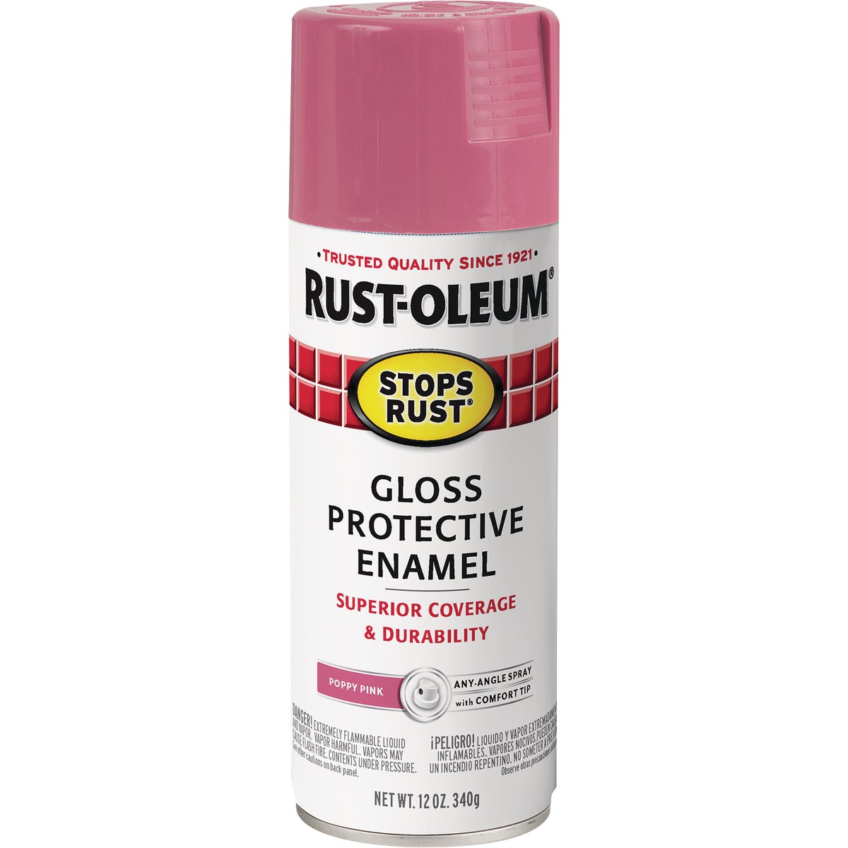 Rust-Oleum Stops Rust 12 Oz. Gloss Poppy Pink Spray Paint Protective Enamel