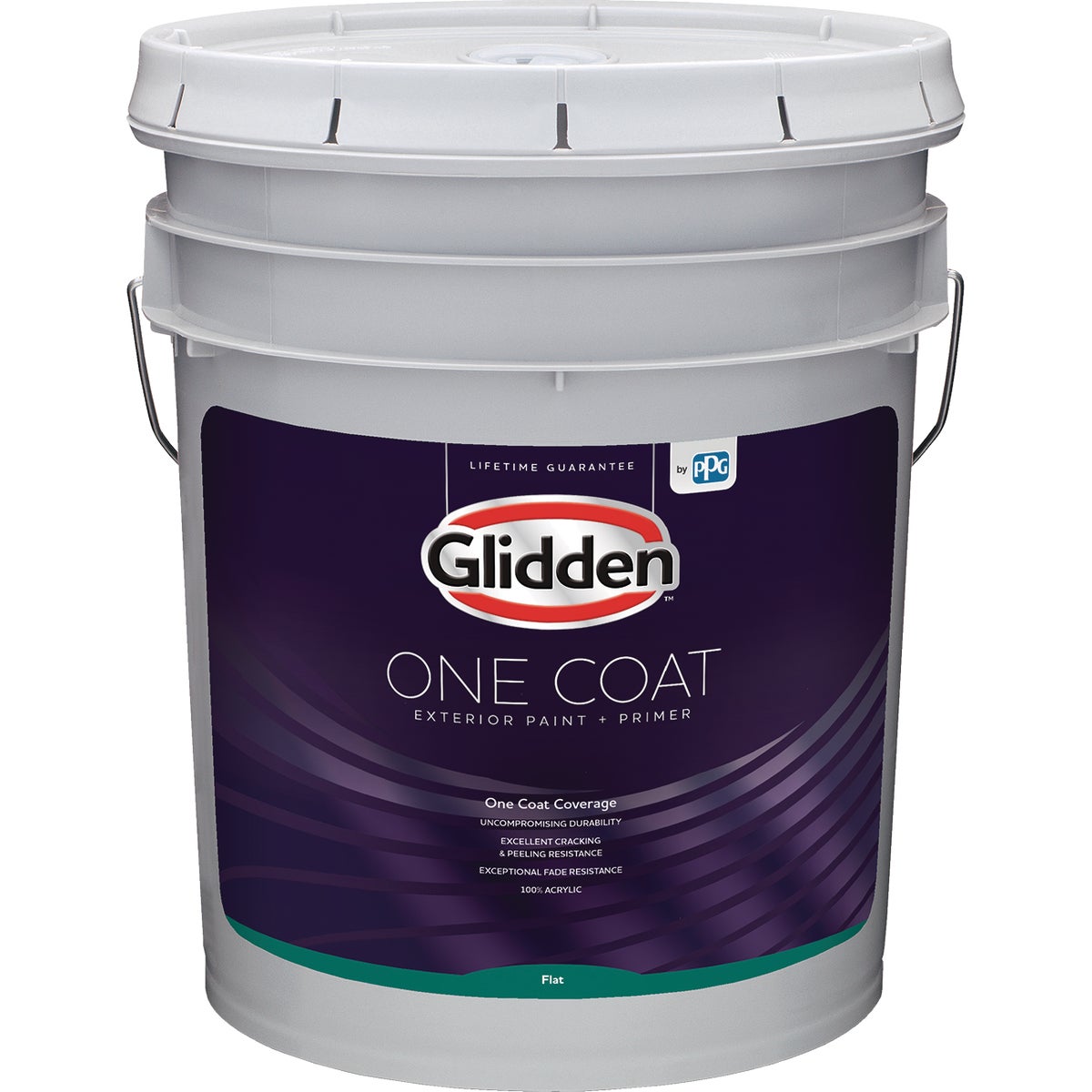 Glidden One Coat Exterior Paint + Primer Flat White & Pastel Base 5 Gallon