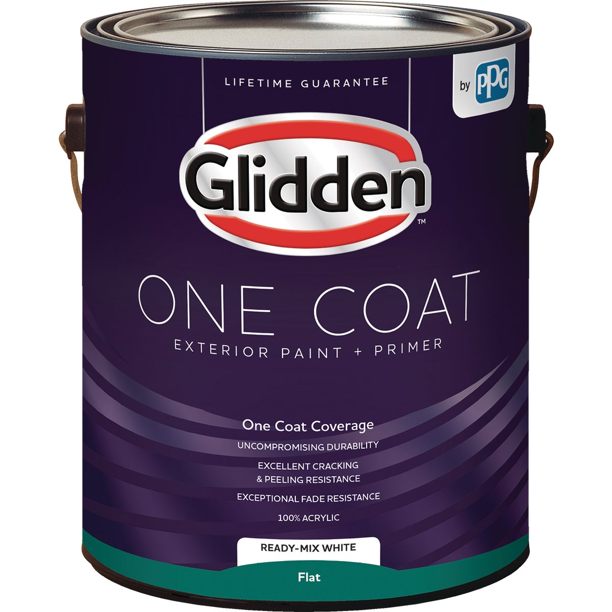 Glidden One Coat Exterior Paint + Primer Flat Ready Mix White 1 Gallon