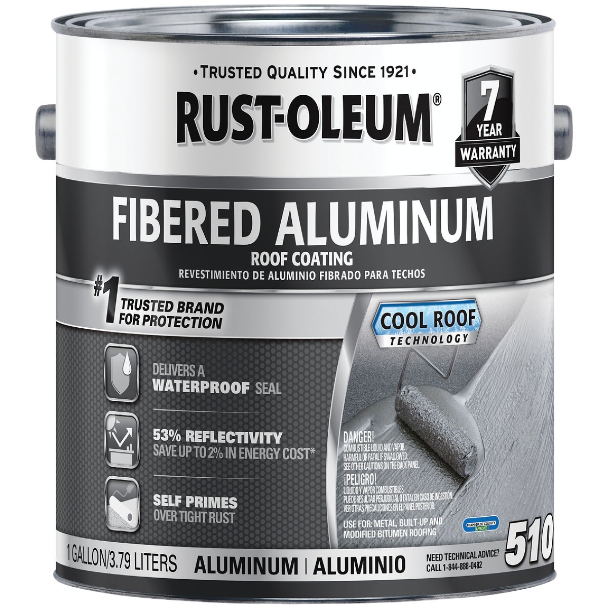 Rust-Oleum 510 1 Gal. 7-Year Fibered Aluminum Roof Coating