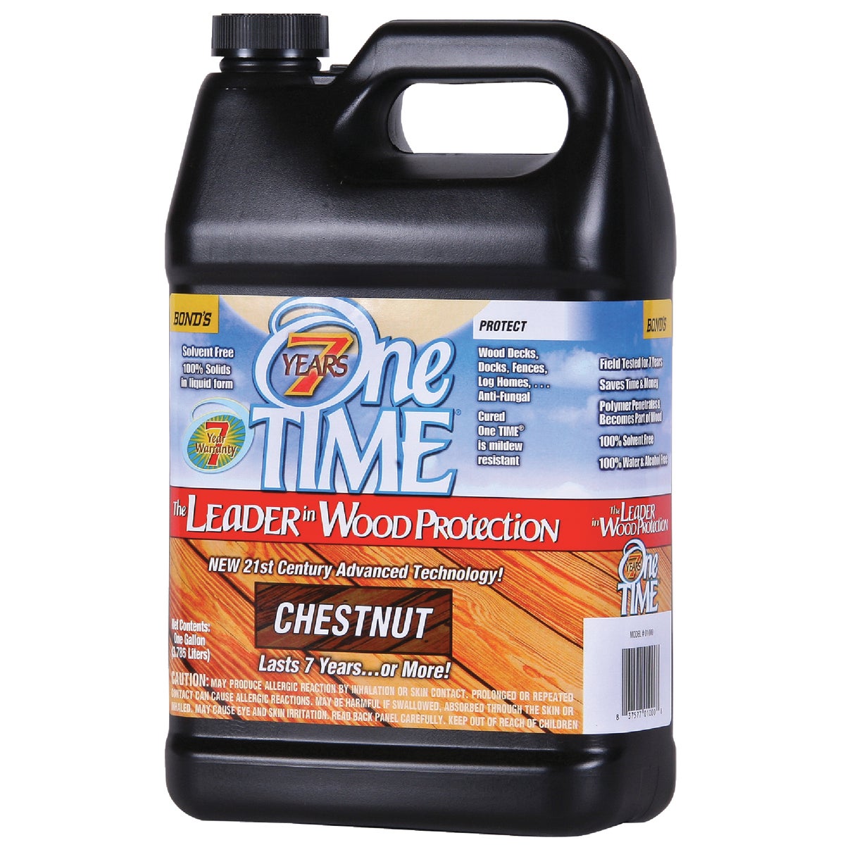 One TIME Chestnut Wood Preservative Protector & Stain All In One, 1 Gal.