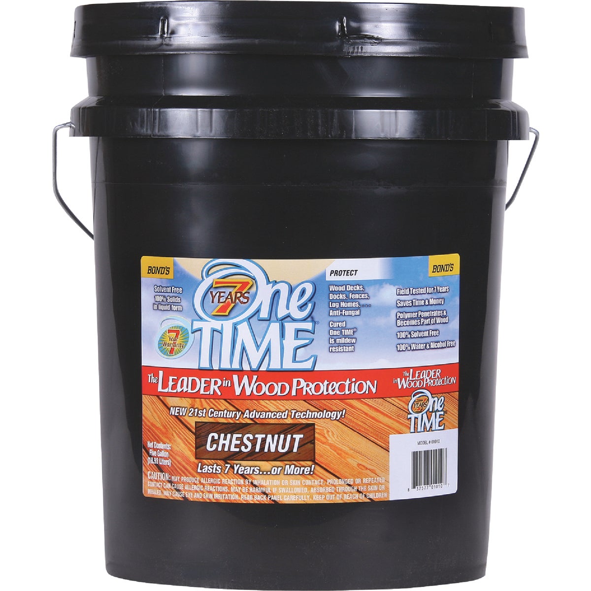 One TIME Chestnut Wood Preservative, Protector & Stain All In One, 5 Gal.