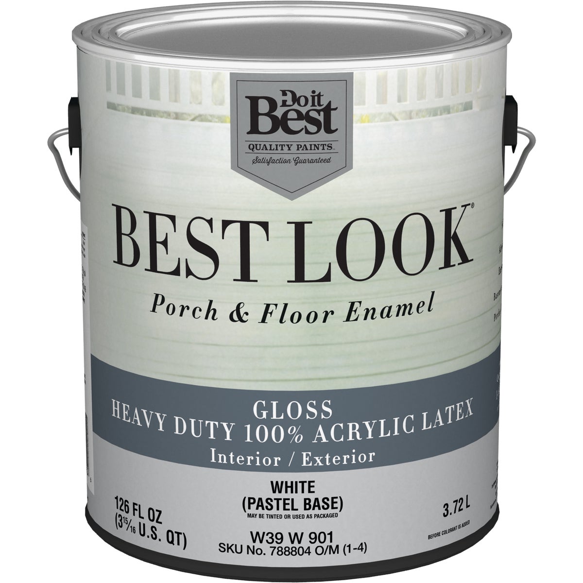 Best Look 1 Gal. White/Pastel Base Heavy-Duty Acrylic Latex Gloss Porch & Floor Enamel