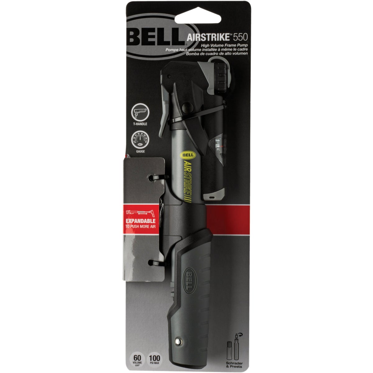 Bell Airstrike 550 100 PSI Bicycle Frame Pump