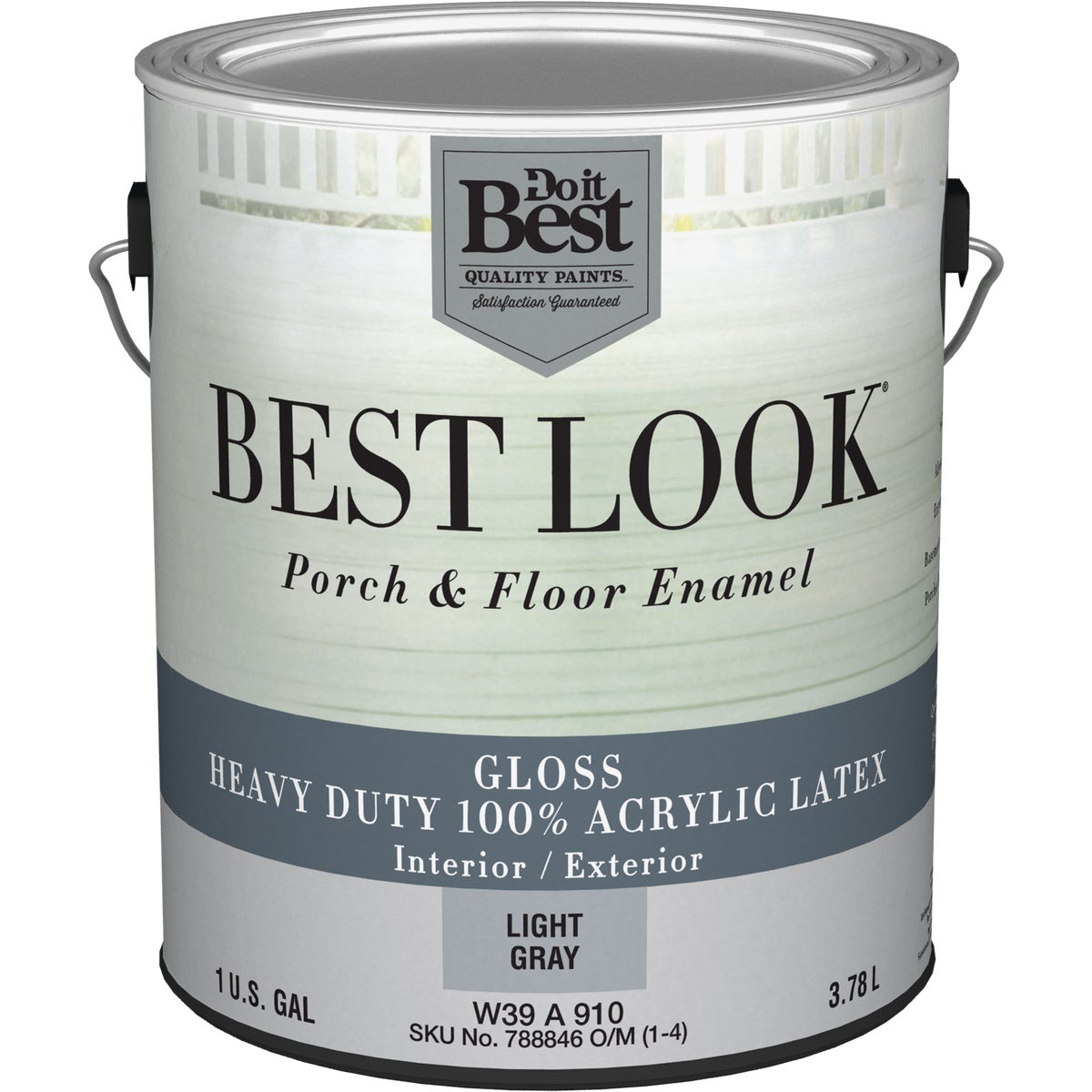 Best Look 1 Gal. Light Gray Base Heavy-Duty Acrylic Latex Gloss Porch & Floor Enamel