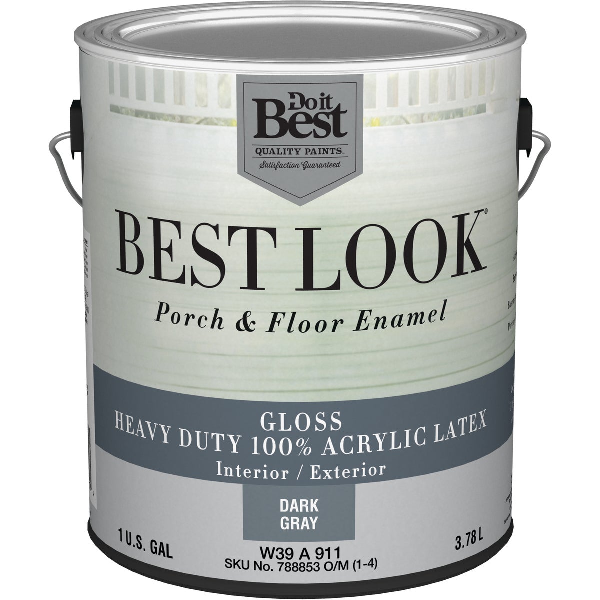 Best Look 1 Gal. Dark Gray Base Heavy-Duty Acrylic Latex Gloss Porch & Floor Enamel