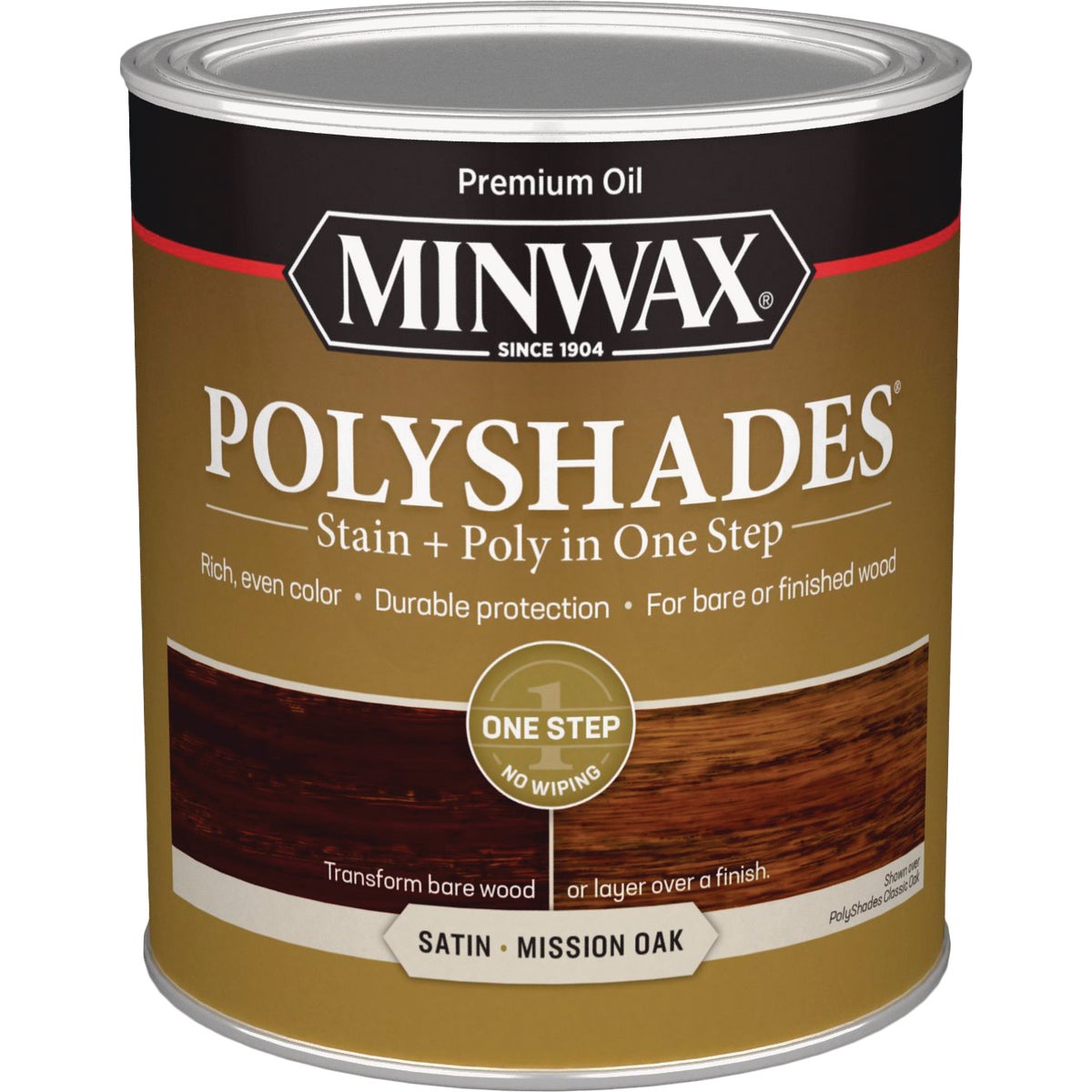 Minwax Polyshades 1 Qt. Satin Stain & Finish Polyurethane In 1-Step, Mission Oak