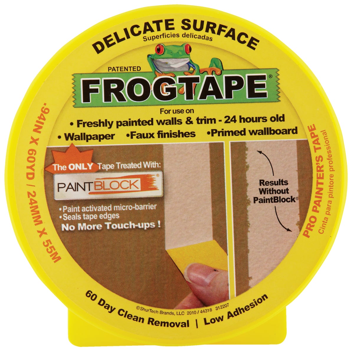 FrogTape 0.94 In. x 60 Yd, Delicate Surface Masking Tape