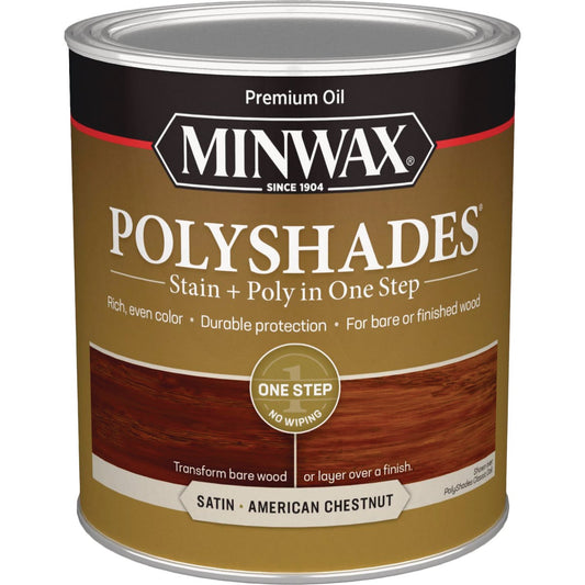 Minwax Polyshades 1 Qt. Satin Stain & Finish Polyurethane In 1-Step, American Chestnut