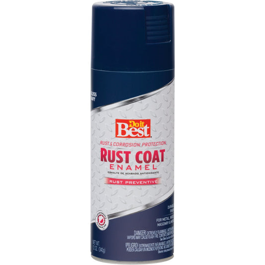 Do it Best Rust Coat Gloss Navy Blue 12 Oz. Anti-Rust Spray Paint