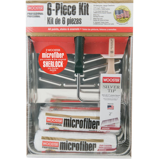 Wooster Microfiber Roller & Tray Kit (6-Piece)