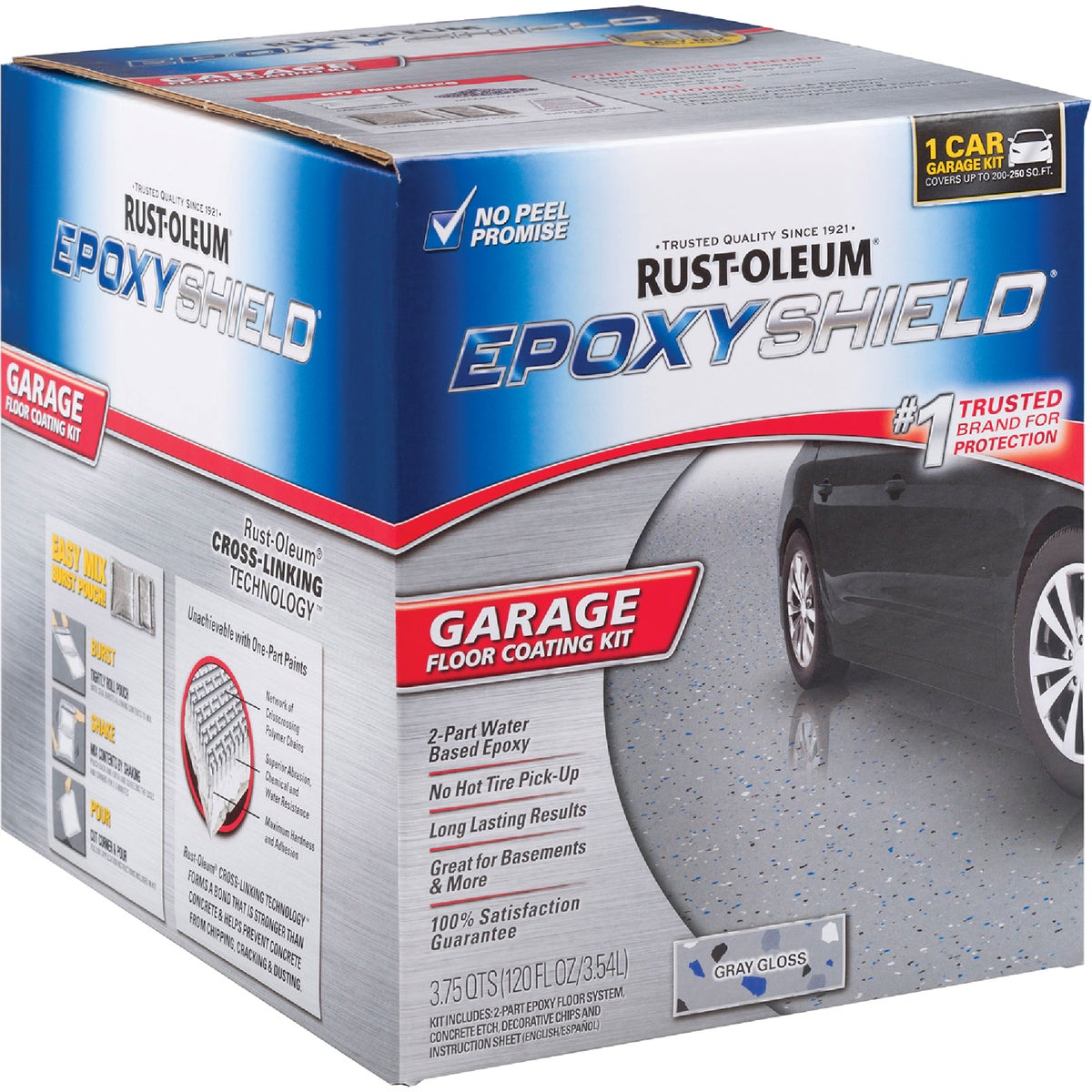 Rust-Oleum EPOXYSHIELD Gloss Garage Floor Coating Kit, Gray, 120 Oz.